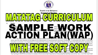 Sample Work Action Plan  Matatag Curriculum [upl. by Colly]