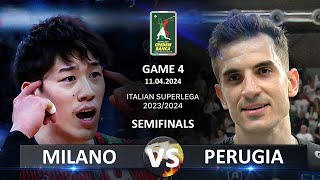 Semifinals of Italian Volleyball SuperLega 20232024  Milano vs Perugia [upl. by Amal]