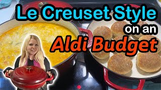 Easy Affordable Meals in Awesome Affordable Cookware  Aldi Crofton Enameled Cast Iron Recipes [upl. by Godric]