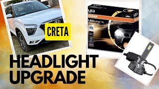 Creta Headlights upgrade By Osram 50w Led Bulbs [upl. by Uamak]