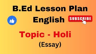 English lesson plan for bed TopicHoli Class5th to 10thenglish final lesson plan for bed [upl. by Valera]