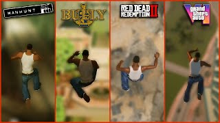 CJ JUMPS FROM HIGHEST POINT IN ROCKSTAR GAMES [upl. by Nodal471]