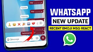 WhatsApp recent emoji message react update  WhatsApp new updates  Recent emoji react on whatsapp [upl. by Alyahs962]