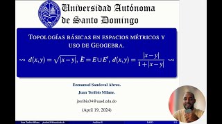 TOPOLOGÍAS BÁSICAS EN ESPACIOS MÉTRICOS Y USO DE GEOGEBRA  Análisis II [upl. by Ramilahs]