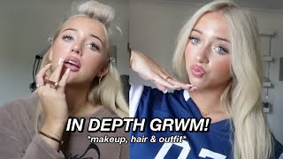 IN DEPTH GRWM make up hair outfit [upl. by Ettennor]