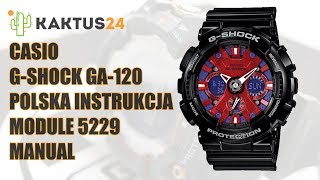 Jak ustawić Casio GShock GA120 instrukcja obsługi PL ustawienia zegarka kaktus24pl [upl. by Gilus]