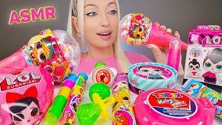 ASMR EATING LOLLIPOP LOL DOLL CANDY CHEWING GUM UNBOXING SWEET FOOD MUKBANG 사탕 막대사탕 먹방 [upl. by Lentha677]