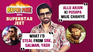 Chengiz  Superstar Jeet amp Susmita RAPID FIRE On Salman Shahrukh Allu Arjun Yash Mahesh Babu [upl. by Aitam]