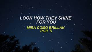 Coldplay  Yellow Letra Lyrics EnglishSpanish  EspañolInglés [upl. by Parcel]