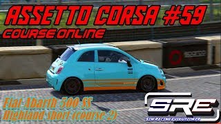 Assetto Corsa 59 Course online  Abarth 500 SS  Highland short course 2 [upl. by Notsew]