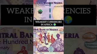 Top 10 Weakest Currencies in Africa 2025 shortsfeed shorts currency [upl. by Assin]