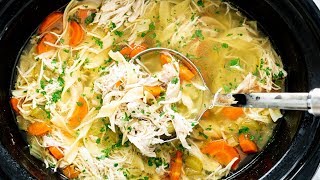 Crockpot Chicken Noodle Soup [upl. by Einrae]