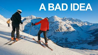 Can I Ski A Black Run First Time Skiing Instant Regret Val Disere [upl. by Noemis]