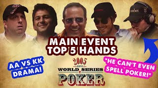 2005 WSOP Main Event  Top 5 Hands  World Series of Poker [upl. by Rialb917]