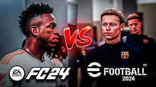 FC24 FIFA 24 VS EFOOTBALL 2024 PES 2024 QUAL É O MELHOR JOGO [upl. by Anemij484]