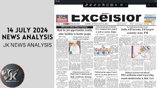 JK News Analysis 14 JULY 2024  UPSC  JKPSC  JKAS  JKSSB [upl. by Lsil]