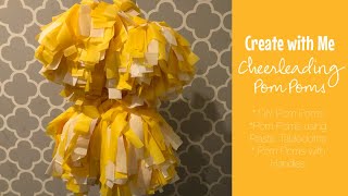 Making Cheerleading Pom poms DIY Pom Poms Pom Poms with hidden handles [upl. by Durkin]