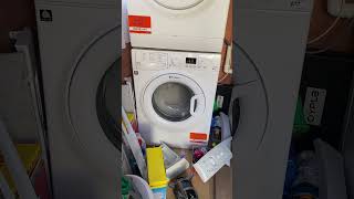 Hotpoint Smart Tech WMFUG742  VERY unbalanced spin in a messy shed [upl. by Ycat]