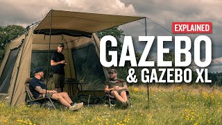 Trakker Carp Fishing Gazebo amp Gazebo XL Explained [upl. by Erdrich139]