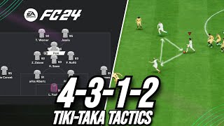 New OP Tiki Taka Tactics Best 4312 Custom Tactics EA FC 24 [upl. by Ellenahc]