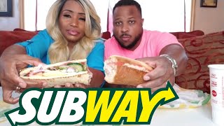 Subway Mukbang Tuna and Provolone and Steak and Eggs [upl. by Saville763]