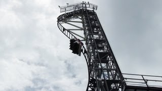 Takabisha Worlds Steepest Roller Coaster POV FujiQ Highland Japan [upl. by Ognimod]