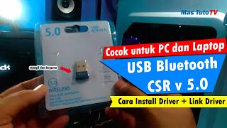 Review USB Bluetooth Adapter 50 Dongle Wireless Receiver PC Laptop Komputer [upl. by Ahsekam895]