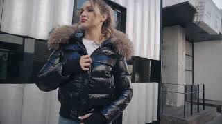 waterproof padded coat duck down jackets with real fur hood girls puffer coat [upl. by Leemaj]