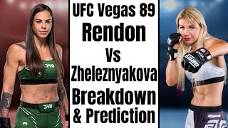 UFC Vegas 89 Montserrat Rendon Vs Darya Zheleznyakova Breakdown and Prediction [upl. by Anifled]