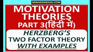 Two Factor Theory Of Motivation In Hindi By Herzberg Motivation Theories Part 3 [upl. by Leizar]