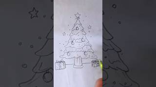 how to draw christmas tree  step by step drawing christmas tree chritsmas [upl. by Yenruoc]