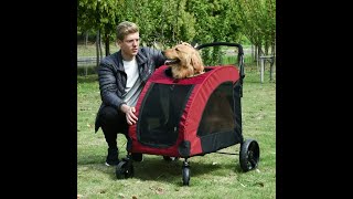 🐶🐈Foldable Dog Stroller with Storage Pocket Oxford Fabric for Medium Size Dogs🐶🐈 [upl. by Iphagenia601]