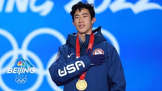 Nathan Chen accepts his very first gold medal after free skate  Winter Olympics 2022  NBC Sports [upl. by Yrannav122]