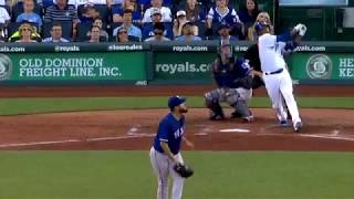 Alcides Escobar belts a two run homer off the pole [upl. by Rafa]