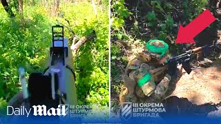 Woman soldier storms Russian trenches near Bakhmut in Ukraine counter attack POV footage [upl. by Alidia]