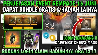 MANTAP DAPAT BUNDLE GRATIS DARI EVENT REMPAGE DAN HADIAH LAINYA CUKUP LOGIN 16 JUNI FREE FIRE [upl. by Anisirhc]