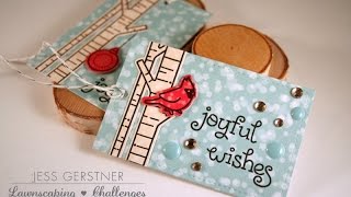 Christmas Tags featuring Lawn Fawn Joy to the Woods [upl. by Cherlyn]