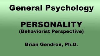 Behaviorist Perspective in Personality [upl. by Valeria]