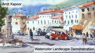 Amit Kapoor Watercolor Landscape Demonstraiton in Slovenia  IWS Slovenia amp EPC Art Course [upl. by Costello360]