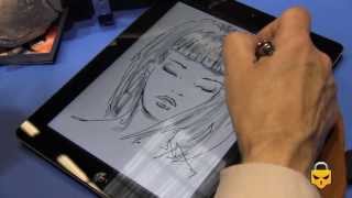 Luis Royo drawing on Ipad at Barcelona ComicCon [upl. by Mike333]