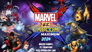 Marvel vs Capcom MAXIMUM  NEW UPDATE 2024 includes 4vs4 mode  MvC Max  MUGEN Download Link [upl. by Naujat]