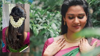 Hairstyle for Saree with flowers [upl. by Ylyl512]