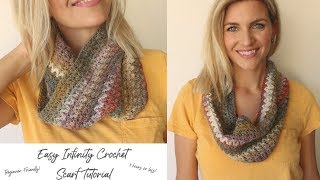 Easy Infinity Crochet Scarf  Beginner Friendly and Fast [upl. by Pickering737]