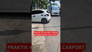 Nyetir keluar dari carport mundur masuk jalan raya mengemudi mobil manual [upl. by Caplan]