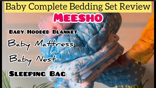 Baby Bedding Set Baby Mattress  Baby net Baby carrier Baby Blanket Meesho baby Products haul [upl. by Lilahk]