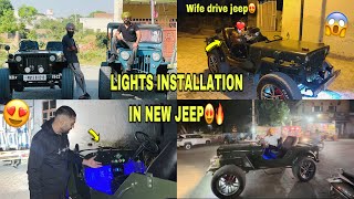 LIGHTS INSTALLSTION IN NEW JEEP😍❤️  Wife Drive Jeep First Time😱  Prabh buttar🔥 [upl. by Washko]