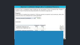 Maximum Contribution Margin with a Constrained Resource [upl. by Ysle]