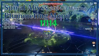 Plummeting Moon Spiral Abyss 20243 Waxing  Genshin Impact [upl. by Eisyak]