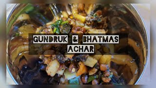 Gundruk amp Bhatmas Achar  Nepalese Pickle How To Make  Traditional Nepali food Recipe Nera NT [upl. by Anoynek]