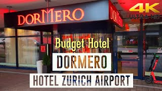 4K DORMERO Hotel Zurich Airport 🇨🇭  Budget Hotel near Zurich Airport  Standard Double Room [upl. by Celestina]